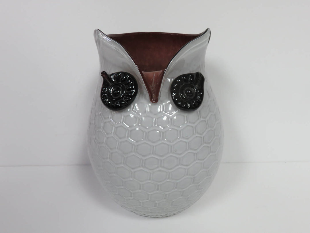 Owl Art Glass Vase
