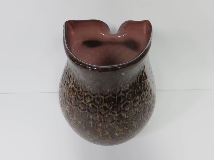 Owl Art Glass Vase