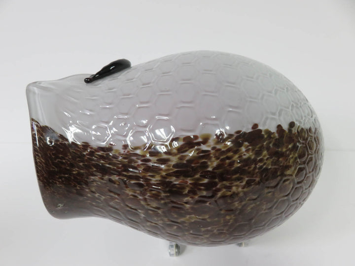 Owl Art Glass Vase
