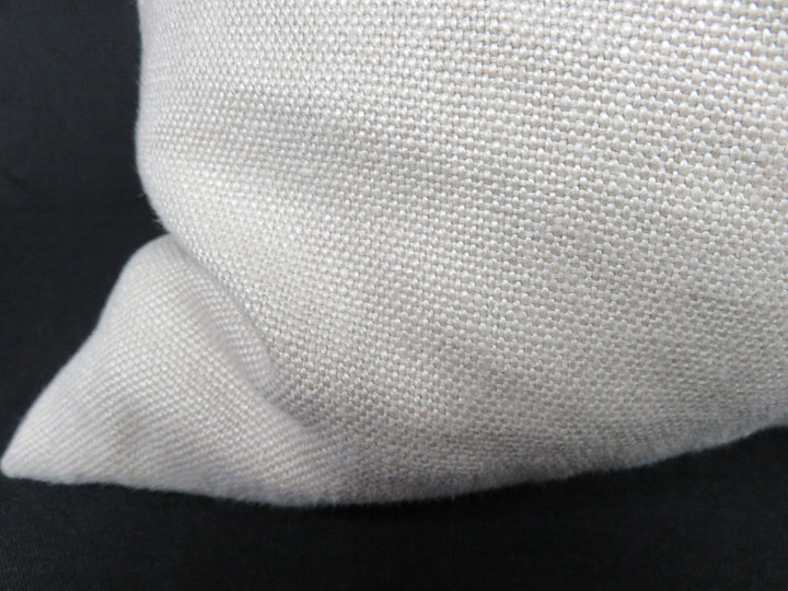 Beige Linen Throw Pillow