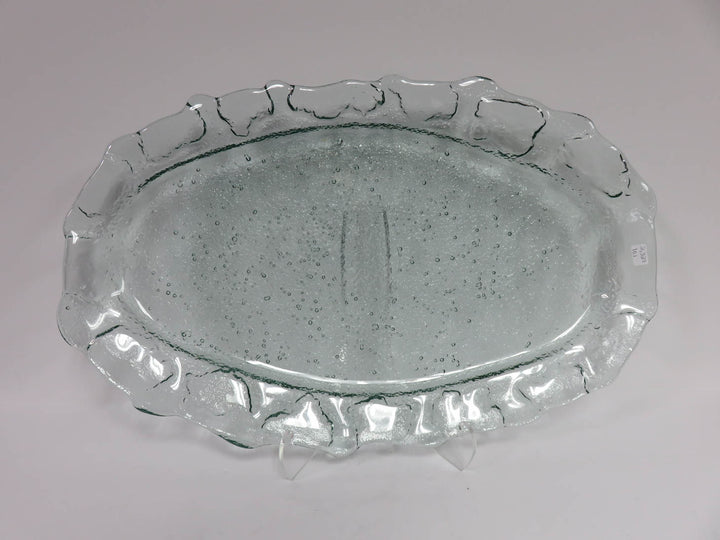 Oval Textured Glass Platter
