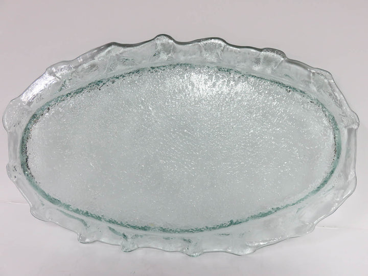 Oval Textured Glass Platter