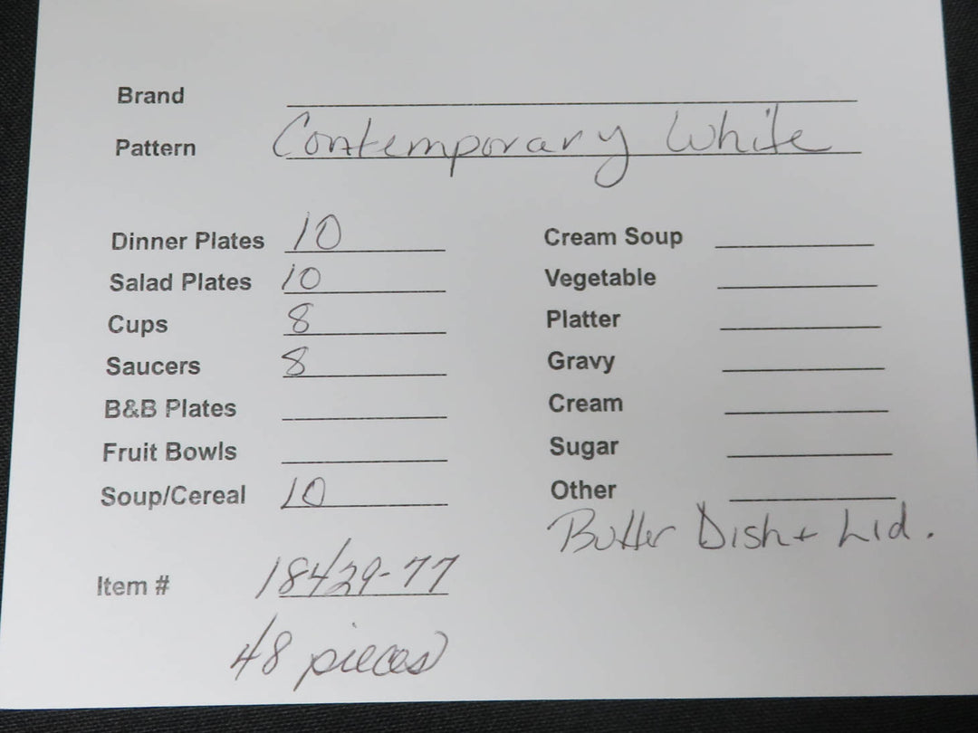 Contemporary White Dish Set