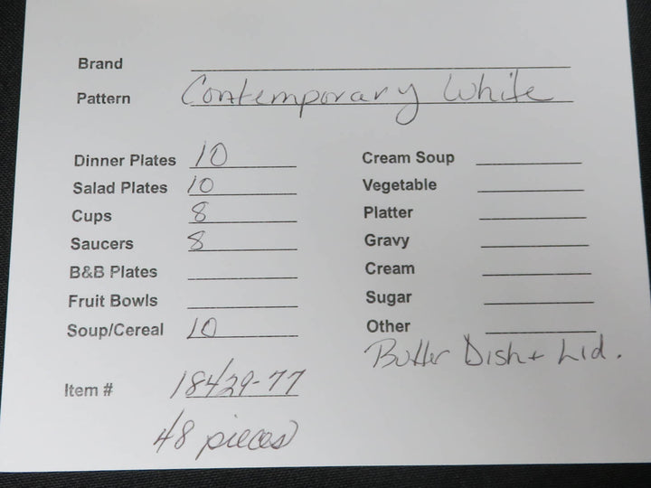 Contemporary White Dish Set