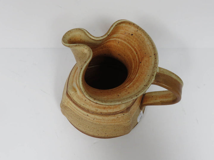 Sand Colored Pottery Pitcher