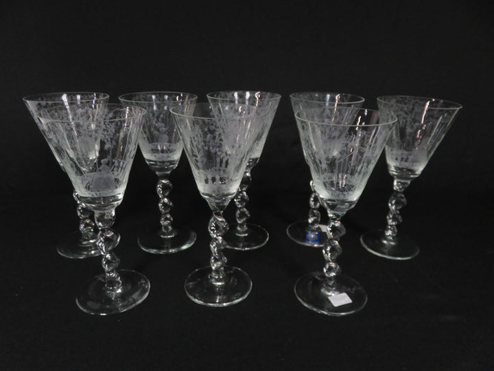 Murano Etched Wine Glasses