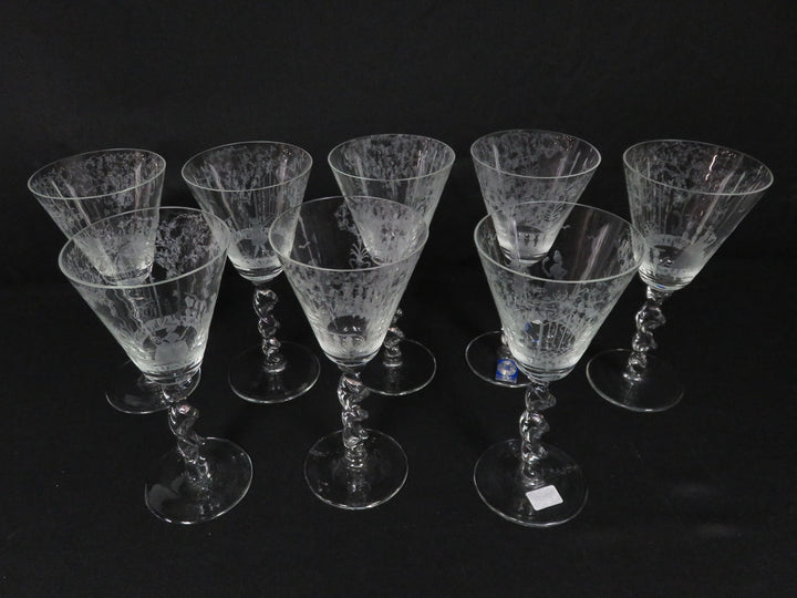 Murano Etched Wine Glasses