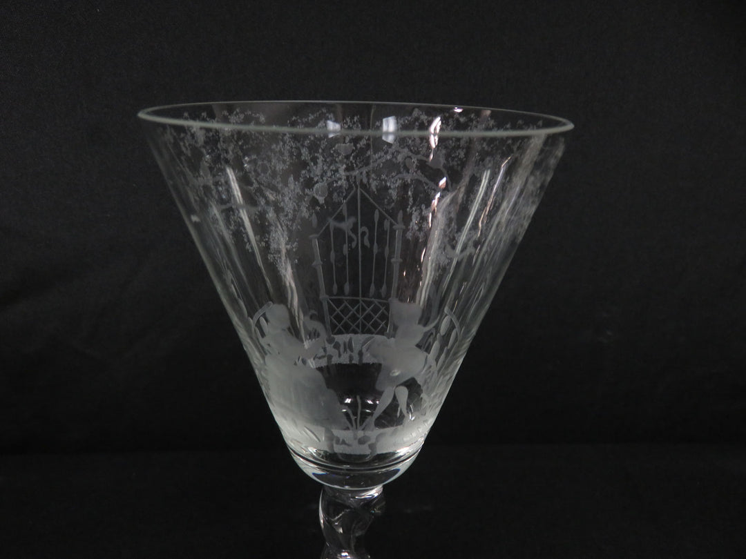 Murano Etched Wine Glasses
