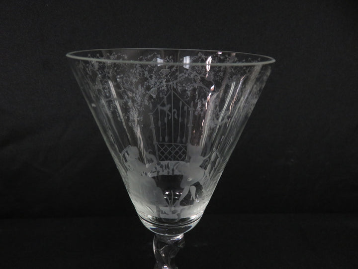 Murano Etched Wine Glasses
