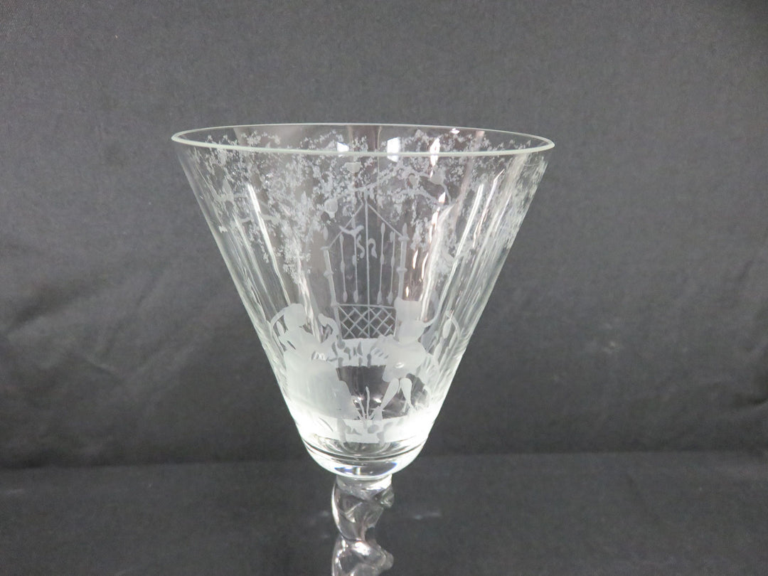 Murano Etched Wine Glasses