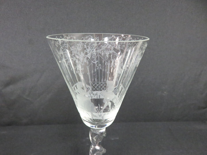 Murano Etched Wine Glasses
