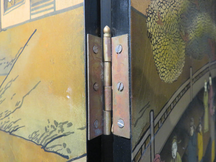 Vintage Hand Painted Asian Screen