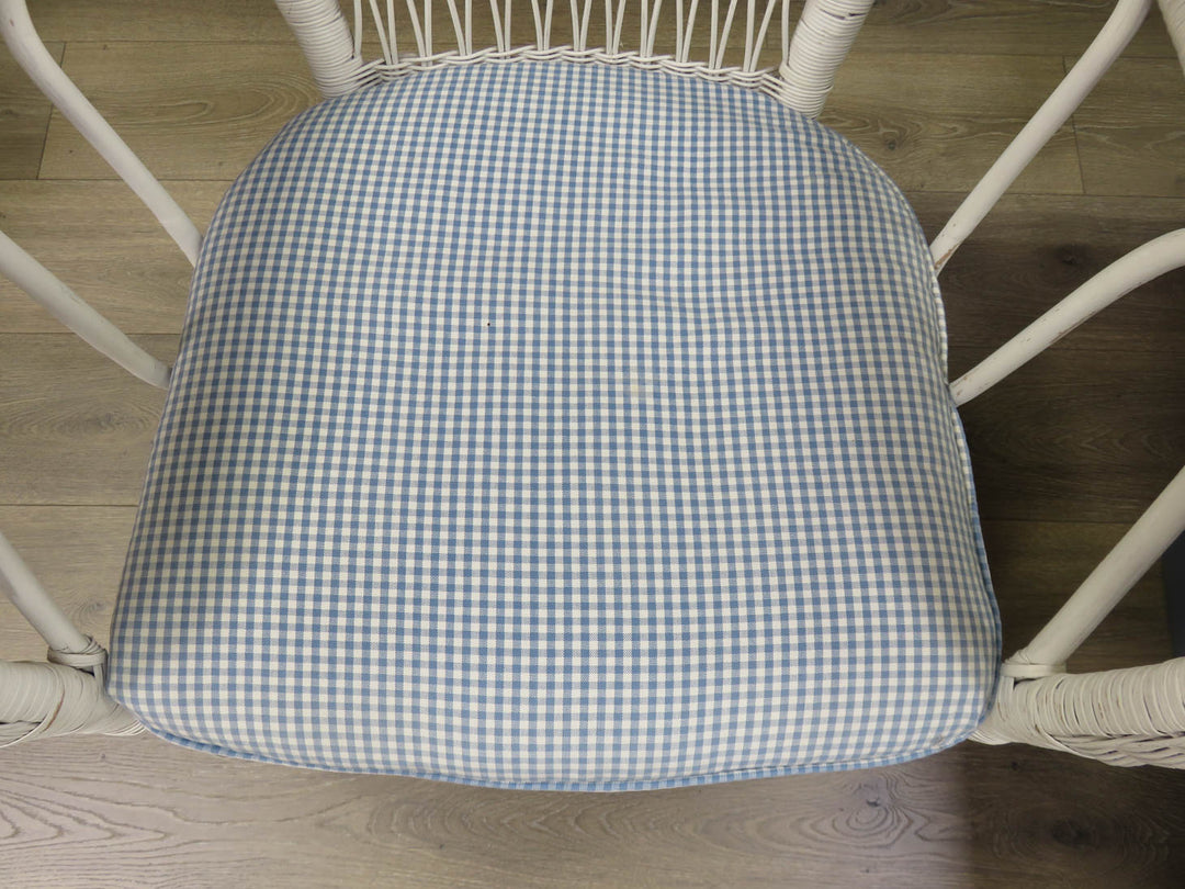 White Wicker Painted  Porch Chair