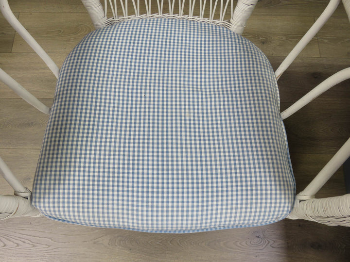 White Wicker Painted  Porch Chair