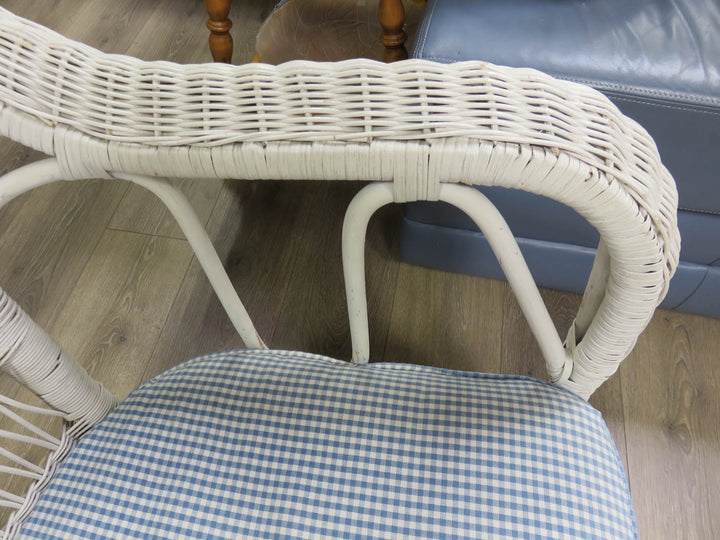 White Wicker Painted  Porch Chair