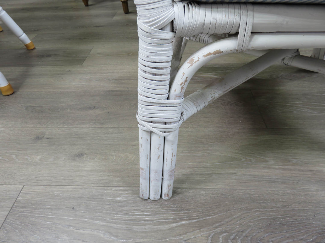 White Wicker Painted  Porch Chair
