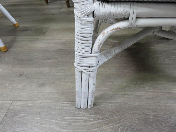 White Wicker Painted  Porch Chair