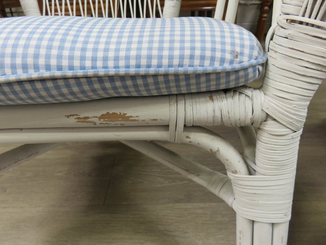 White Wicker Painted  Porch Chair