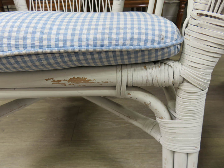 White Wicker Painted  Porch Chair