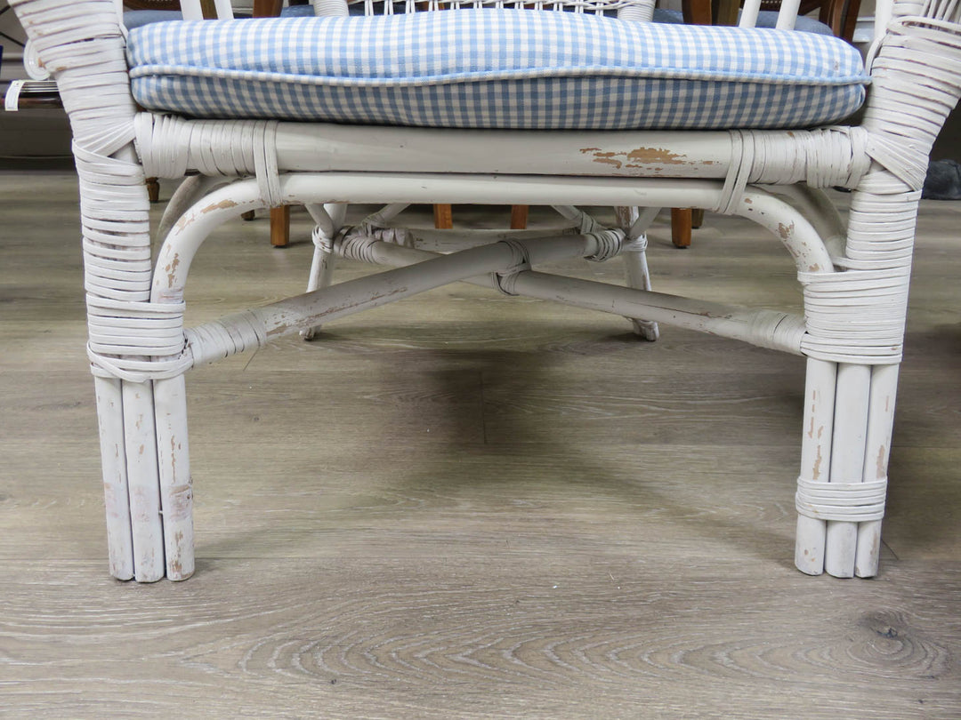 White Wicker Painted  Porch Chair