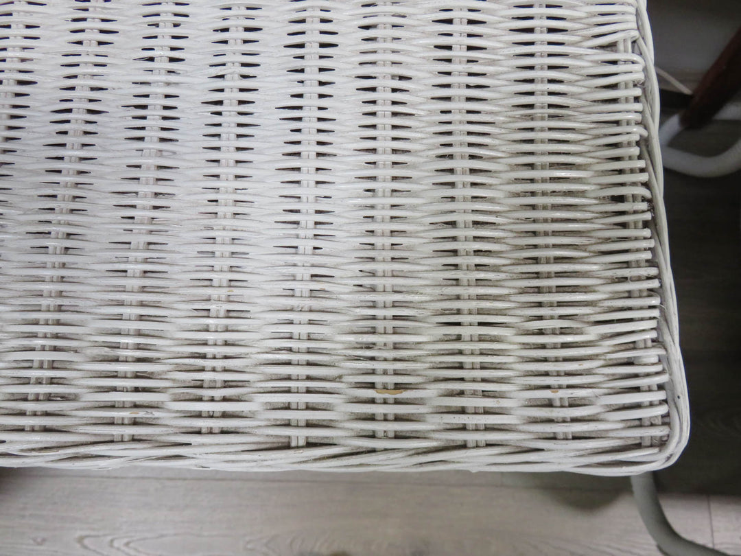 White Wicker Porch Table