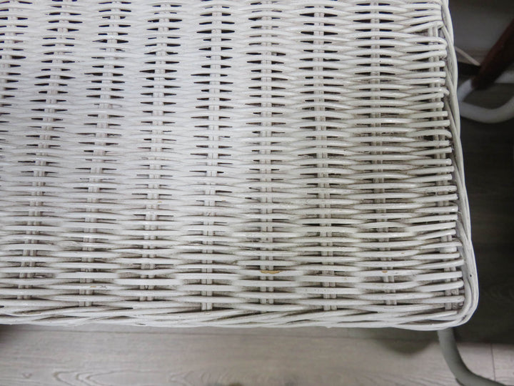 White Wicker Porch Table