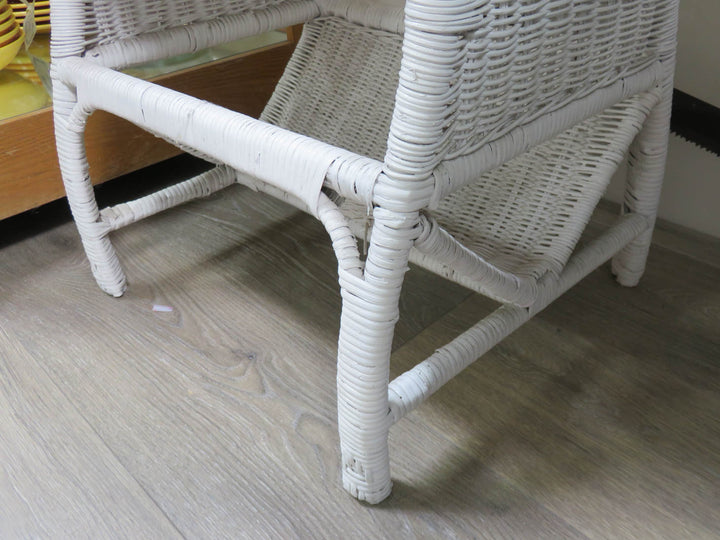 White Wicker Porch Table