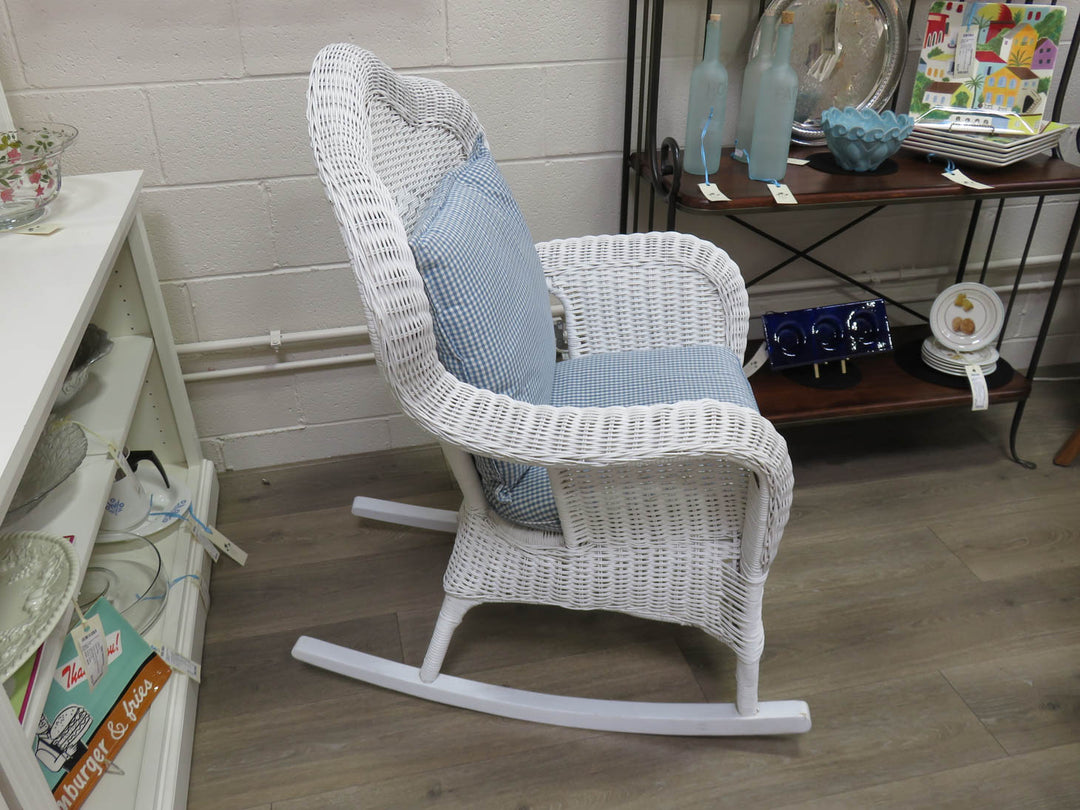 White Wicker Rocking Chair