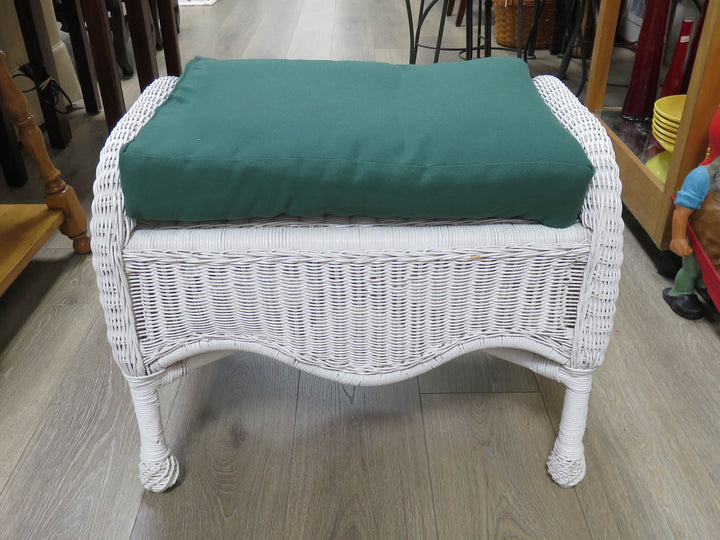 White Wicker Bench