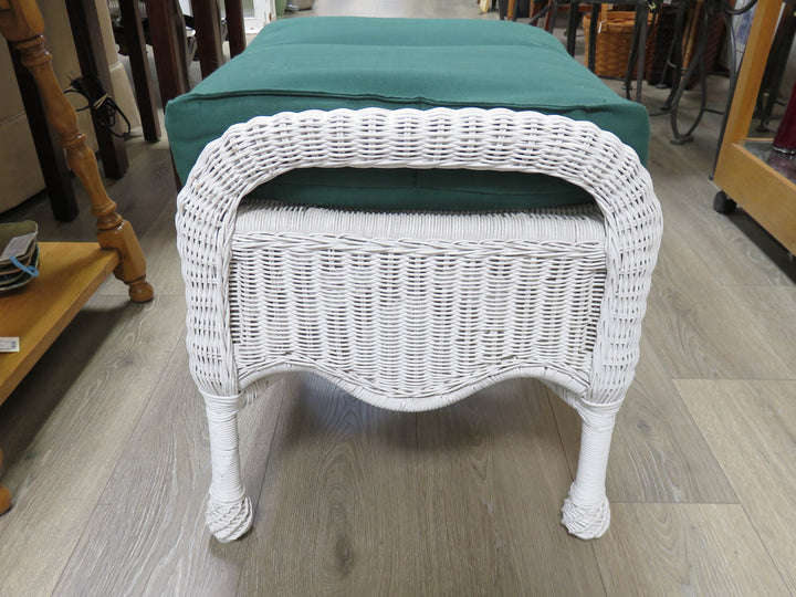White Wicker Bench