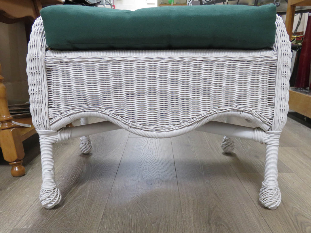 White Wicker Bench