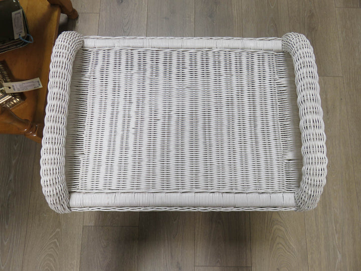 White Wicker Bench