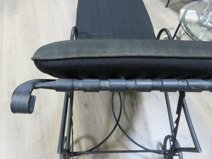 Black Wrought Iron Adjustable Chaise