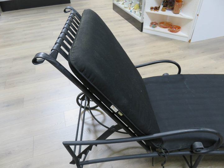 Black Wrought Iron Adjustable Chaise