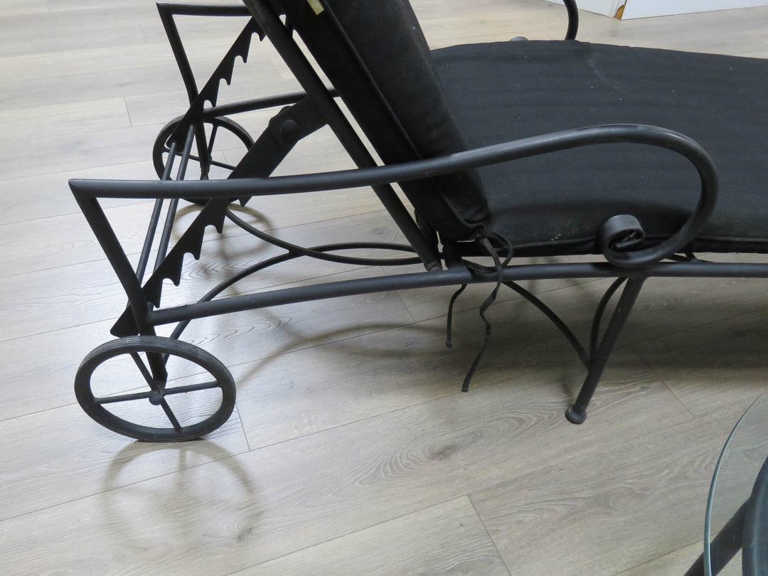 Black Wrought Iron Adjustable Chaise