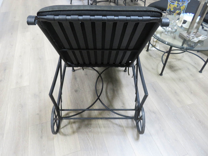 Black Wrought Iron Adjustable Chaise