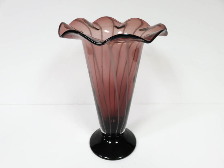 Amethyst & White Ruffled Vase