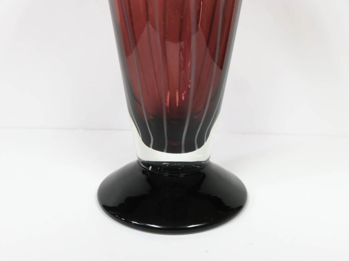 Amethyst & White Ruffled Vase