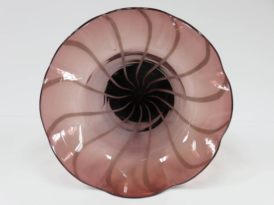Amethyst & White Ruffled Vase