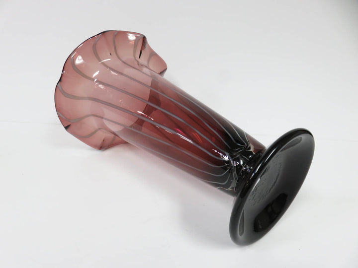Amethyst & White Ruffled Vase