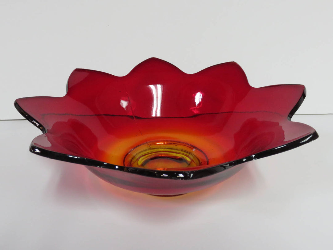 Amberina Petal Bowl