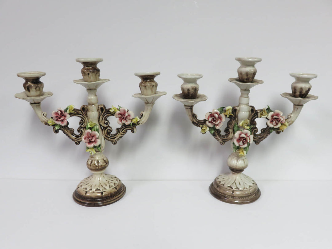 Capodimonte Candlelabra Duo