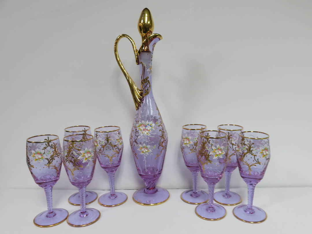 Venitian Murano Decanter & Glass Set