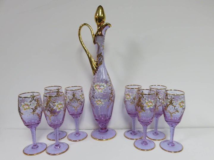 Venitian Murano Decanter & Glass Set