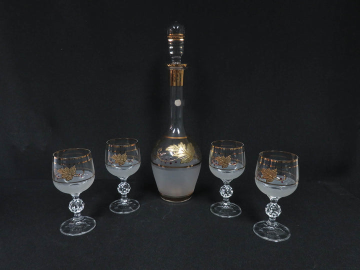 Bohemian Decanter and Wine Glass Set