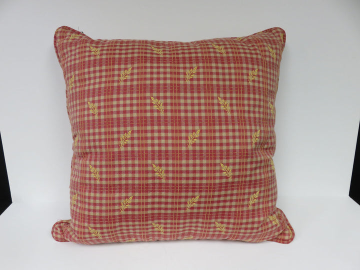 Red and Gold Checked Pillow