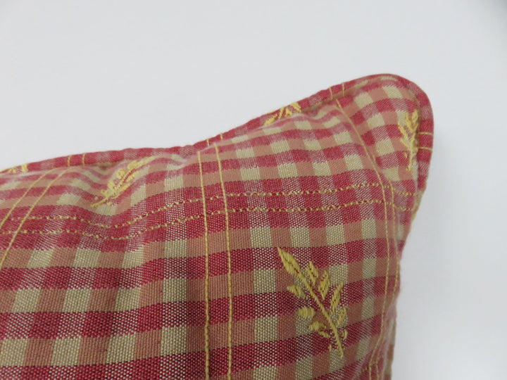 Red and Gold Checked Pillow
