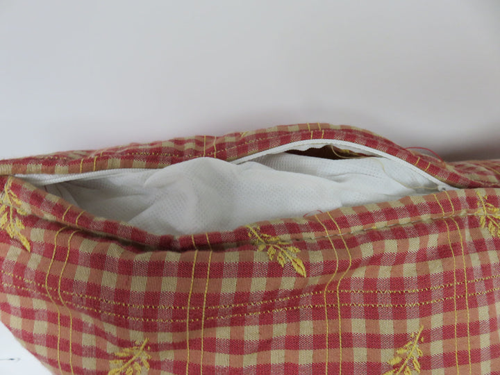 Red and Gold Checked Pillow