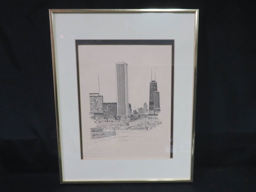 Vintage Chicago Skyline Print