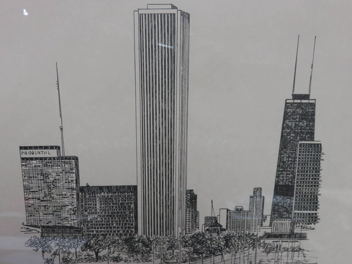 Vintage Chicago Skyline Print